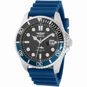 Invicta Men's Watch - Pro Diver Quartz Black Dial Blue Silicone Strap | 47165