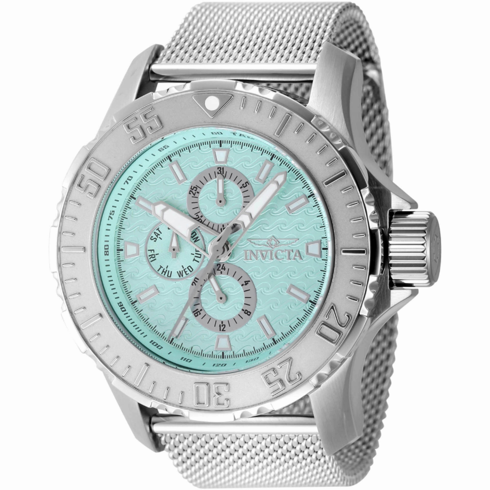 Invicta Men's Watch - Vintage Quartz Chrono Turquoise Dial Mesh Bracelet | 48012