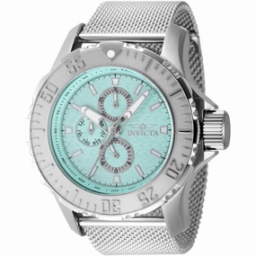 Invicta Men's Watch - Vintage Quartz Chrono Turquoise Dial Mesh Bracelet | 48012