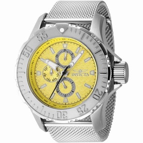 Invicta Men's Watch - Vintage Quartz Chronograph Yellow Dial Mesh Bracelet | 48014