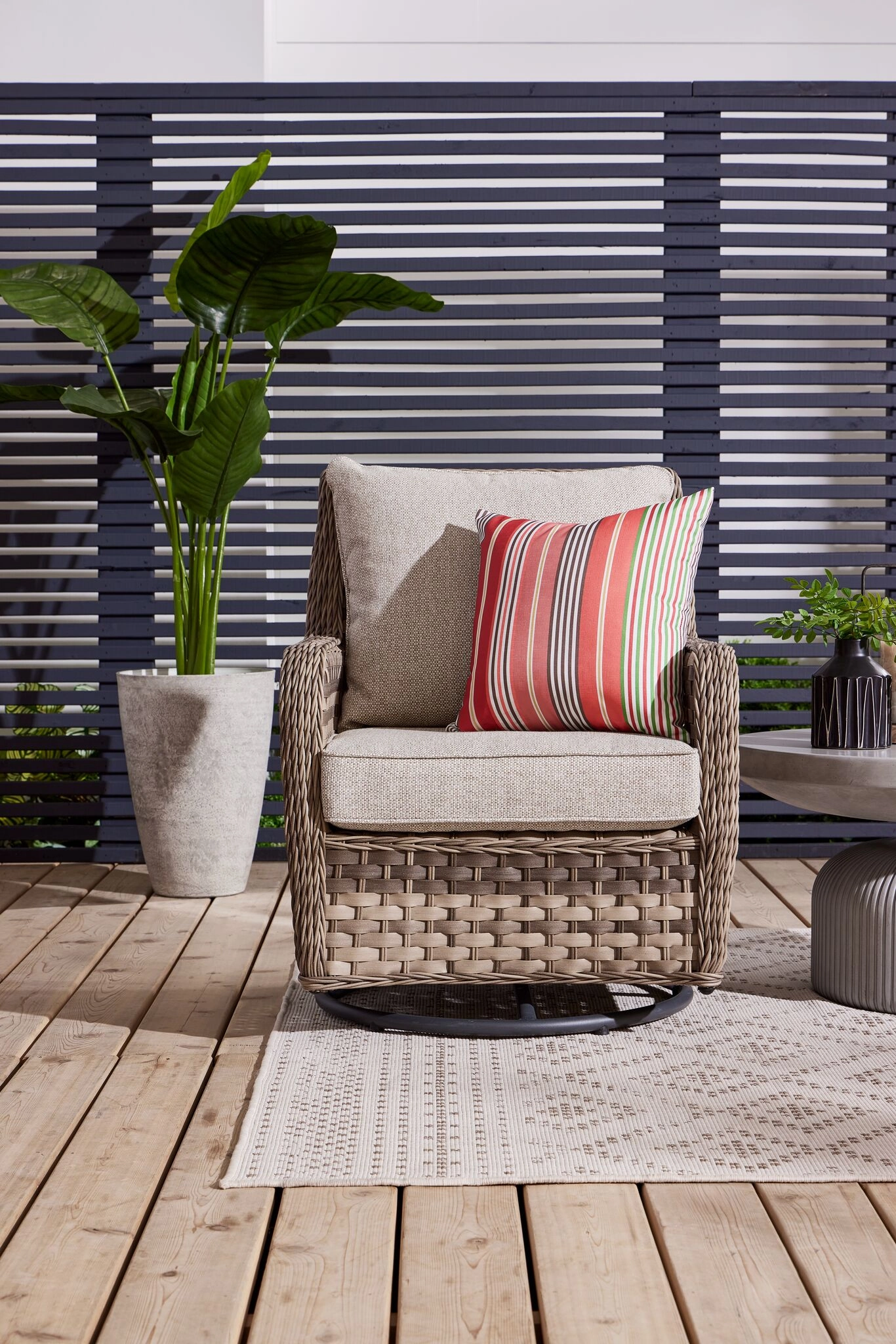 Isla Outdoor Swivel Chair - Grey, Beige