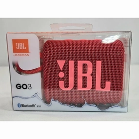 JBL JBLGO3RED Go 3 Portable Bluetooth Speaker Red  Waterproof, Compact Design with 5 Hours Playtime