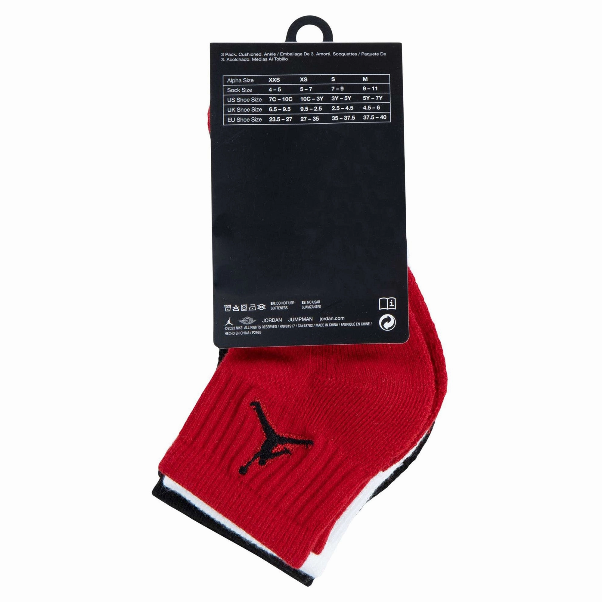 Junior's Jumpman Quarter Socks (3 Pack)
