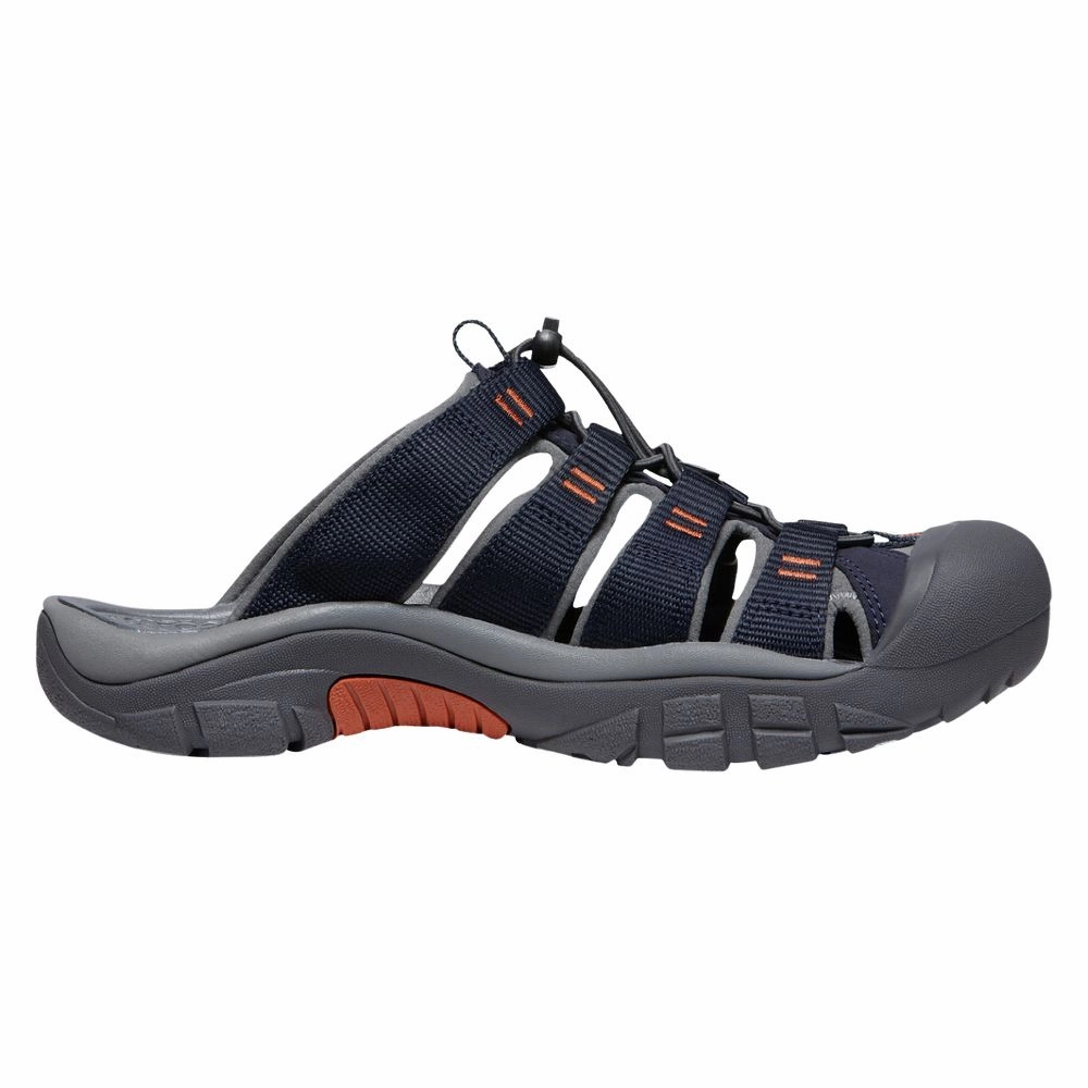 KEEN 1027300 Men's Newport Closed Toe Slip on Slide Sandals, Sky Captain/Bombay Brown, 11
