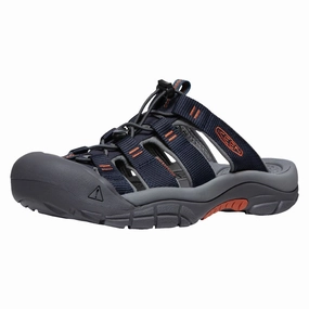KEEN 1027300 Men's Newport Closed Toe Slip on Slide Sandals, Sky Captain/Bombay Brown, 11