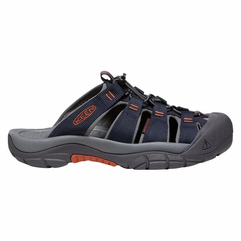 KEEN 1027300 Men's Newport Closed Toe Slip on Slide Sandals, Sky Captain/Bombay Brown, 11