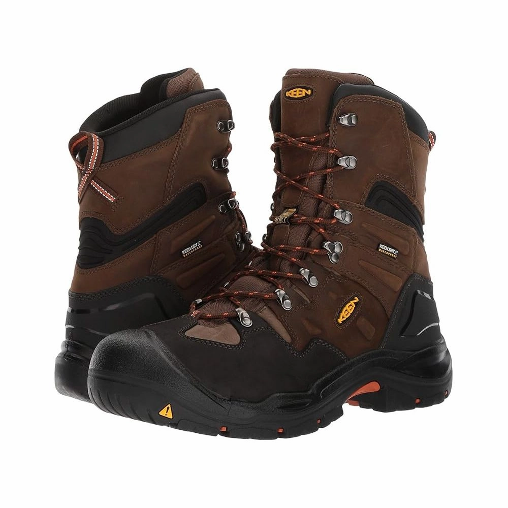 KEEN Utility 1017833 Coburg 8'' Waterproof Steel Toe Work Boots for Men - Cascade Brown/Brindle - 10.5M
