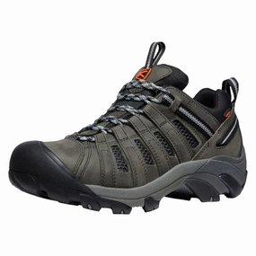 Keen Voyageur Hiking Shoes for Men - Steel Grey/Scarlet Ibis - 11M