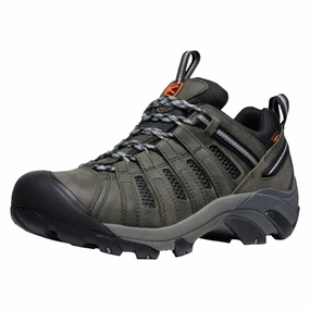 Keen Voyageur Hiking Shoes for Men - Steel Grey/Scarlet Ibis - 11M