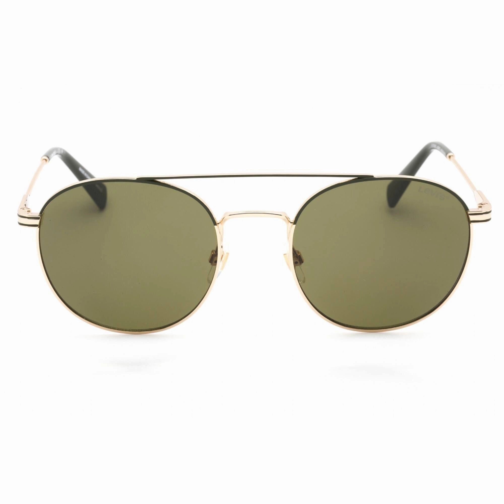 Levi's Men's Sunglasses - Gold Metal Round Shape Frame Green Lens | LV 1013/S 0J5G QT