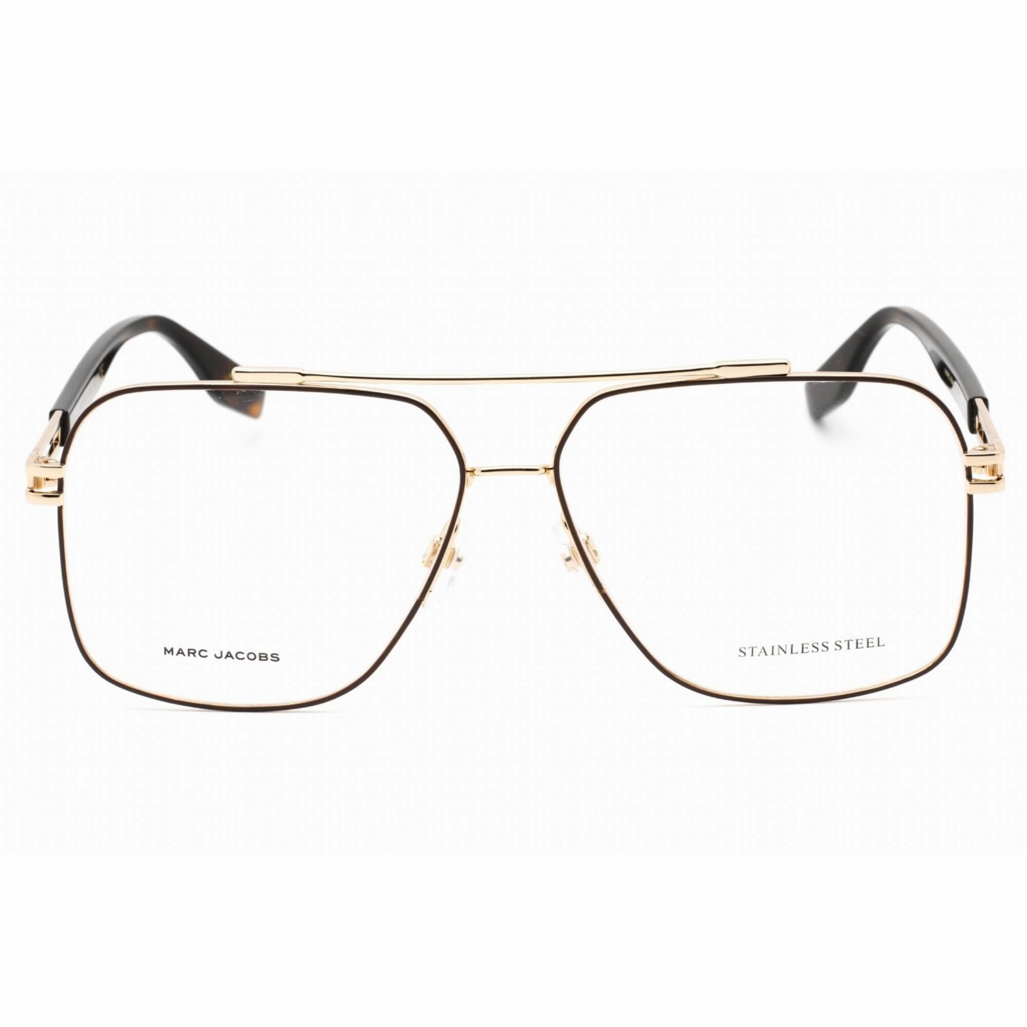 Marc Jacobs Men's Eyeglasses - Full Rim Gold Brown Metal Cat Eye | MARC 634 001Q 00