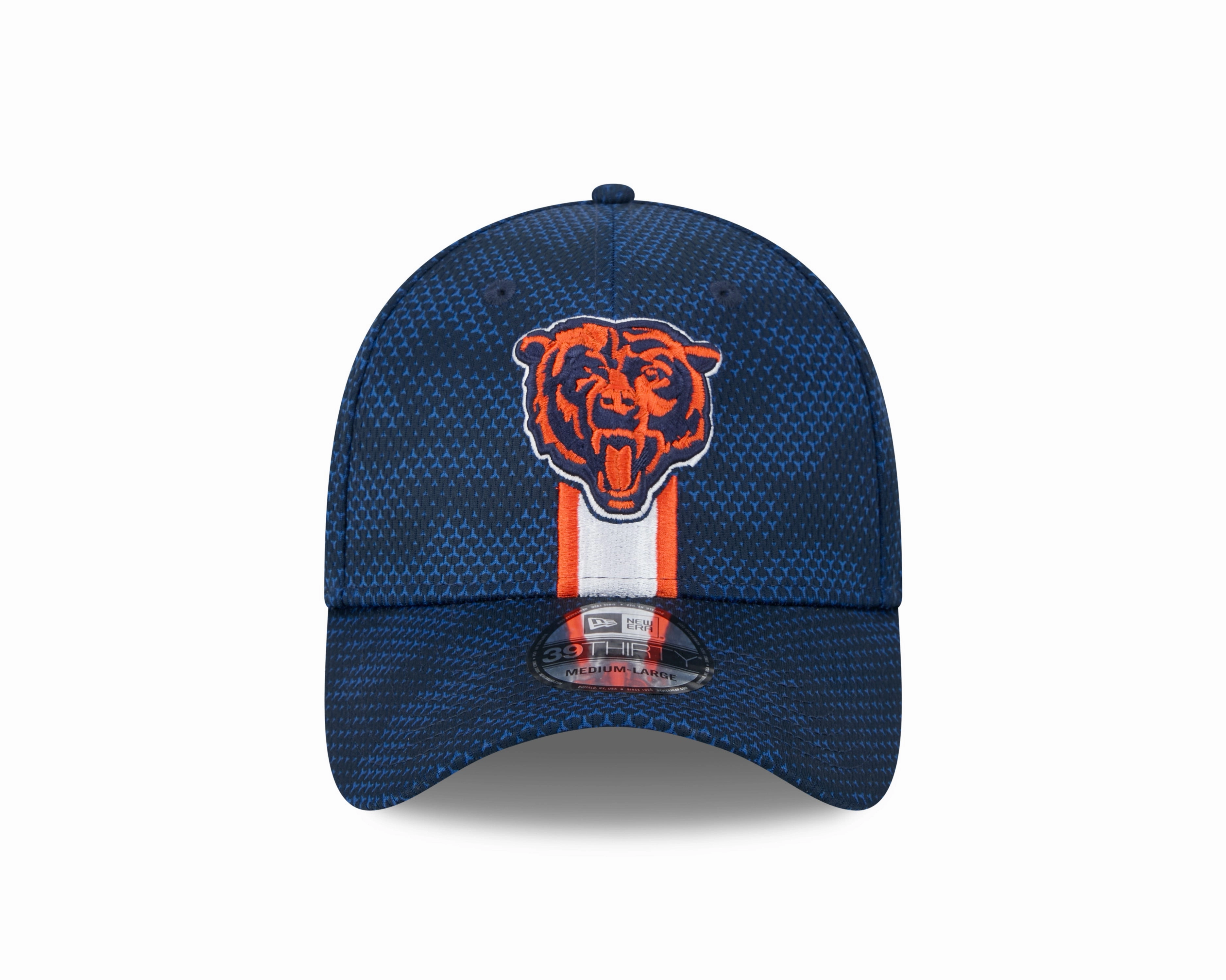 Men's Chicago Bears New Era 2024 Sideline Navy Primary Logo 39THIRTY Flex Hat