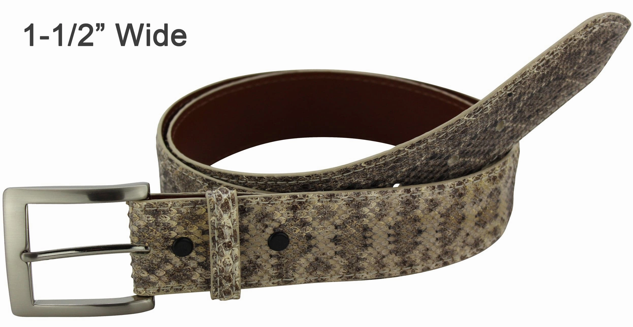 Men's Western Diamondback Rattlesnake Designer Full Grain Leather Belt **Made To Order Allow 5 To 6 Weeks To Ship