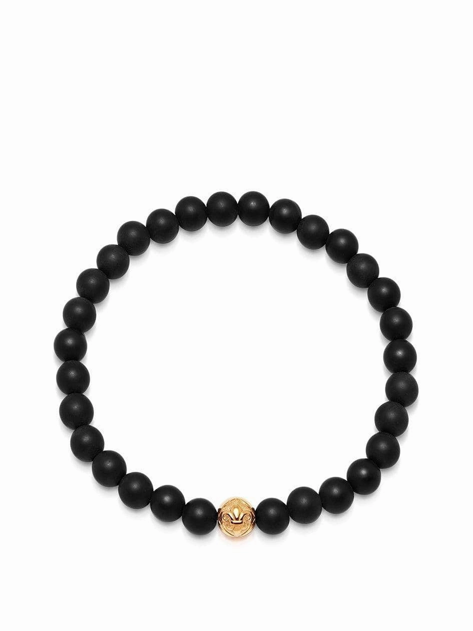 Men's Wristband with Matte Onyx and Gold