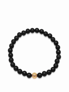Men's Wristband with Matte Onyx and Gold