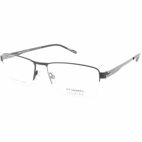 Morel Men's Eyeglasses - Black Metal Half Rim Rectangular Shape Frame | 30296S SP06