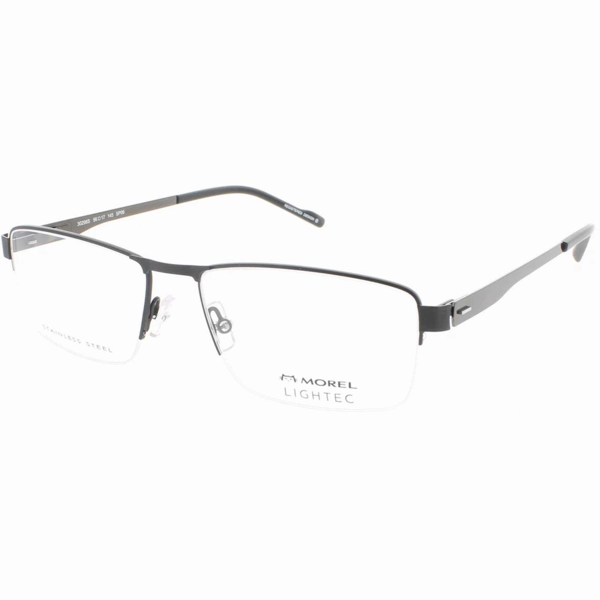 Morel Men's Eyeglasses - Black Metal Half Rim Rectangular Shape Frame | 30296S SP06