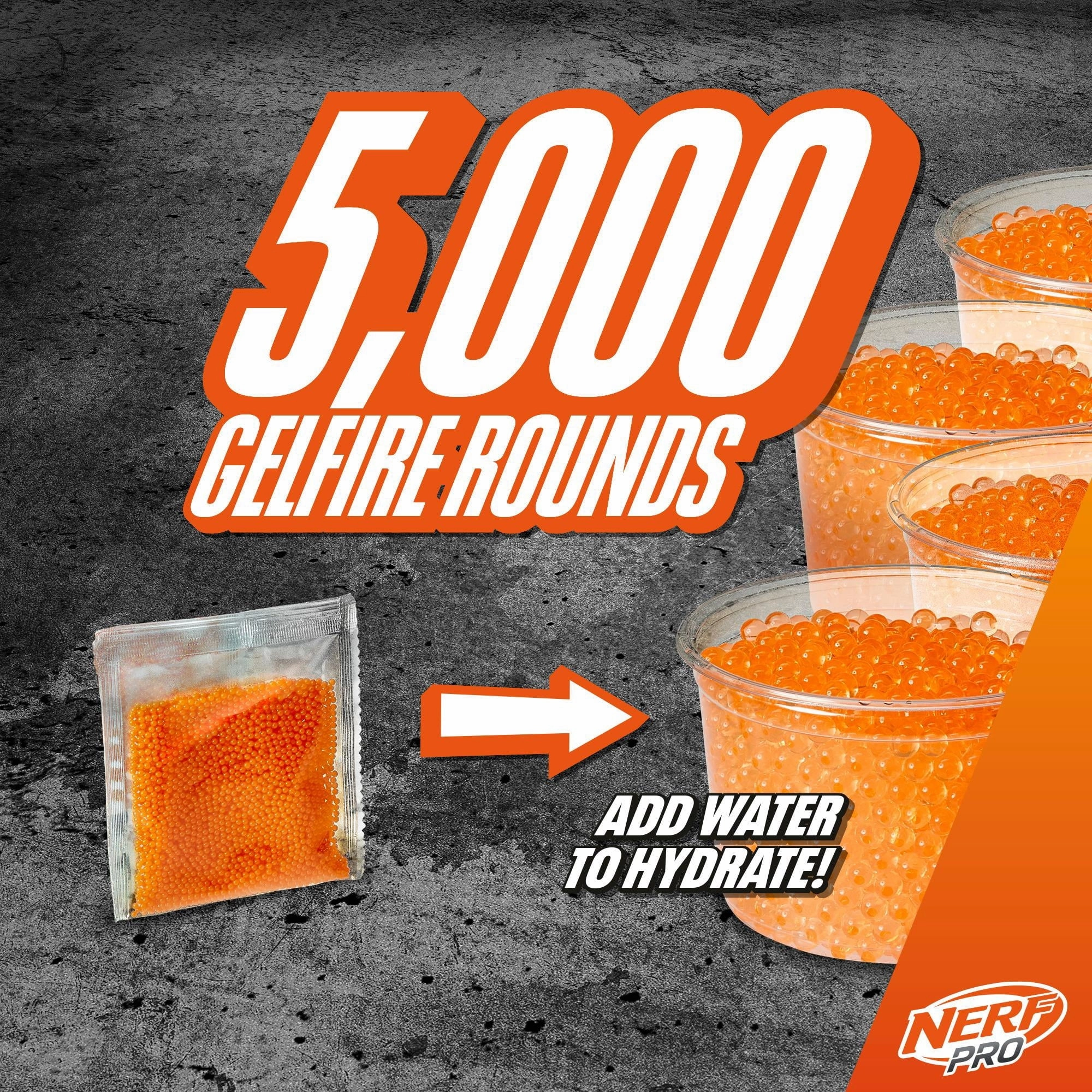 Nerf F8087 Pro Gelfire Dual Wield 2-Pack, 5000 Rounds, 2x100 Round Integrated Hoppers, Eyewear, Ages 14 