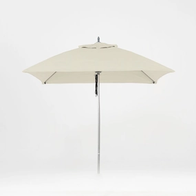 Oca 7.5' Square Outdoor Umbrella - Seashell White/Brushed Aluminum