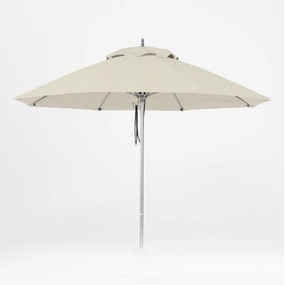 Oca 9' Octagon Outdoor Umbrella - Seashell White/Brushed Aluminum