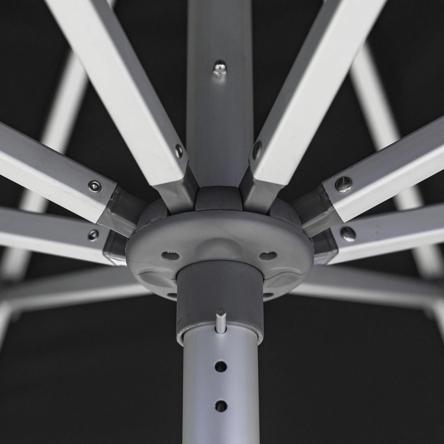 Oca 9' Octagon Outdoor Umbrella - Titanium Grey/Brushed Aluminum