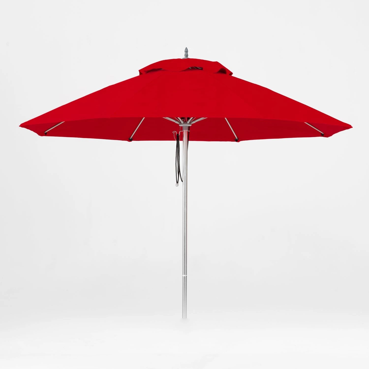 Oca 9' Octagon Outdoor Umbrella - Vermillion Red/Brushed Aluminum