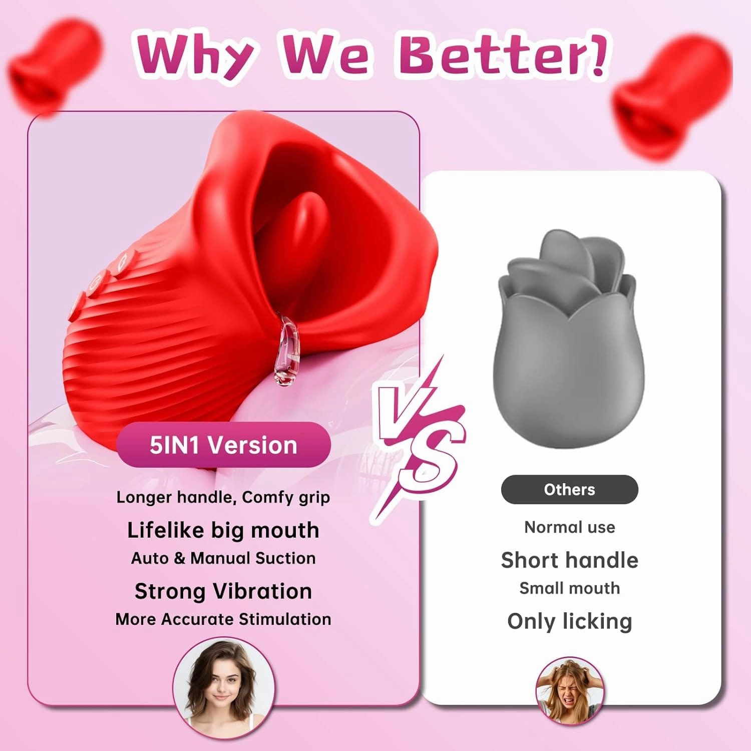 Omysky Rose Muncher - Mouth Biting Tongue Licker Clitoral Vibrator