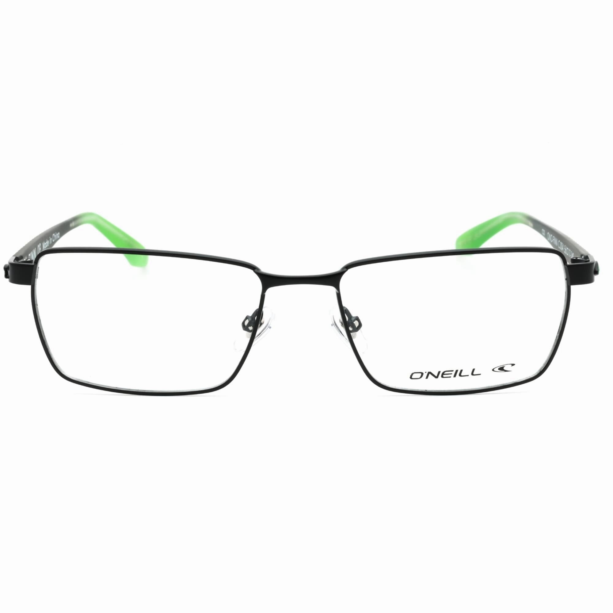 ONeill Men's Eyeglasses - Black/Green Metal Rectangular Full Rim Frame | ONO-FINN 004