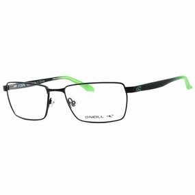 ONeill Men's Eyeglasses - Black/Green Metal Rectangular Full Rim Frame | ONO-FINN 004