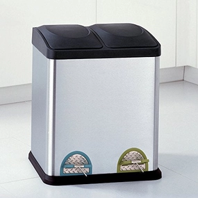 Organize It All Stainless Steel Step-On 8-Gallon( 30liter) Recycle Bin