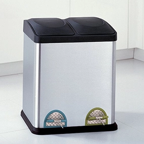 Organize It All Stainless Steel Step-On 8-Gallon( 30liter) Recycle Bin