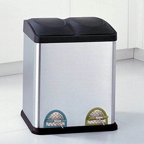 Organize It All Stainless Steel Step-On 8-Gallon( 30liter) Recycle Bin