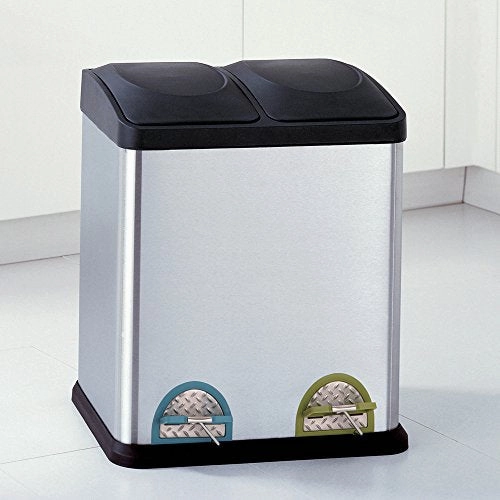 Organize It All Stainless Steel Step-On 8-Gallon( 30liter) Recycle Bin