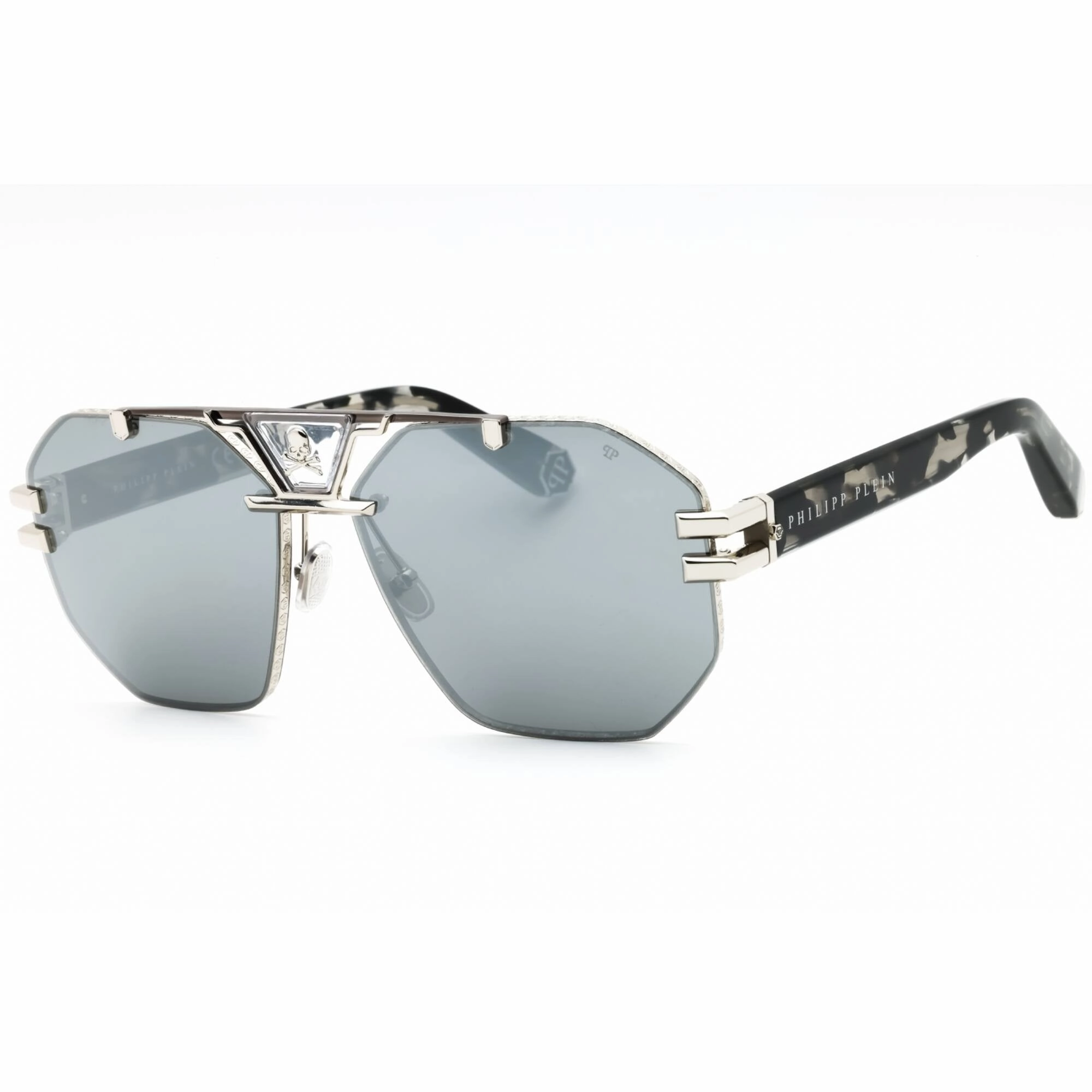Philipp Plein Men's Sunglasses - Polished Palladium W/Colored Parts | SPP077V 523X