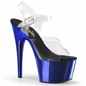 Pleaser Adore - 708 Lisa - Clear/Blue Chrome