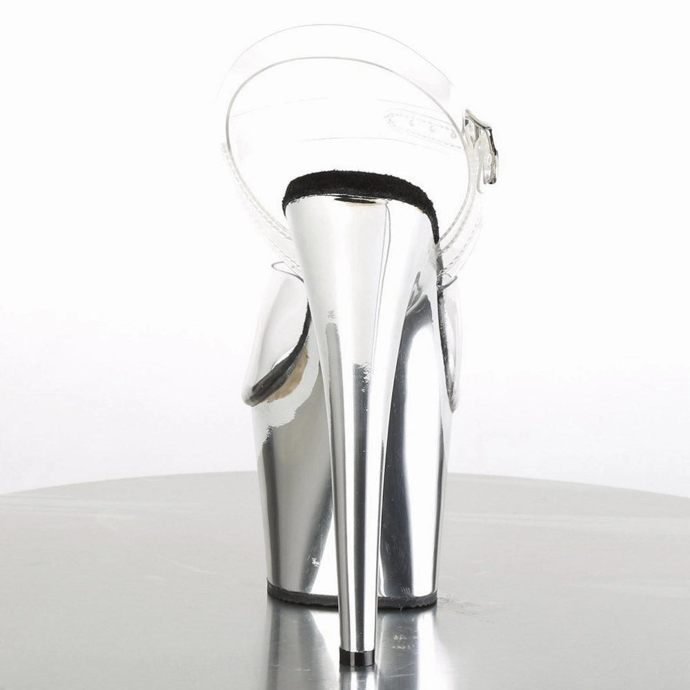 Pleaser Adore - 708 Lisa - Clear/Silver Chrome