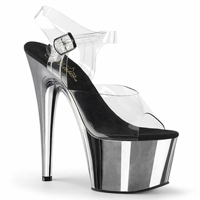 Pleaser Adore - 708 Lisa - Clear/Silver Chrome
