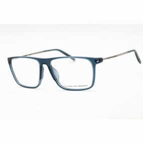 Porsche Men's Eyeglasses - Blue Rectangular Full Rim Frame Clear Demo Lens | P8334 D