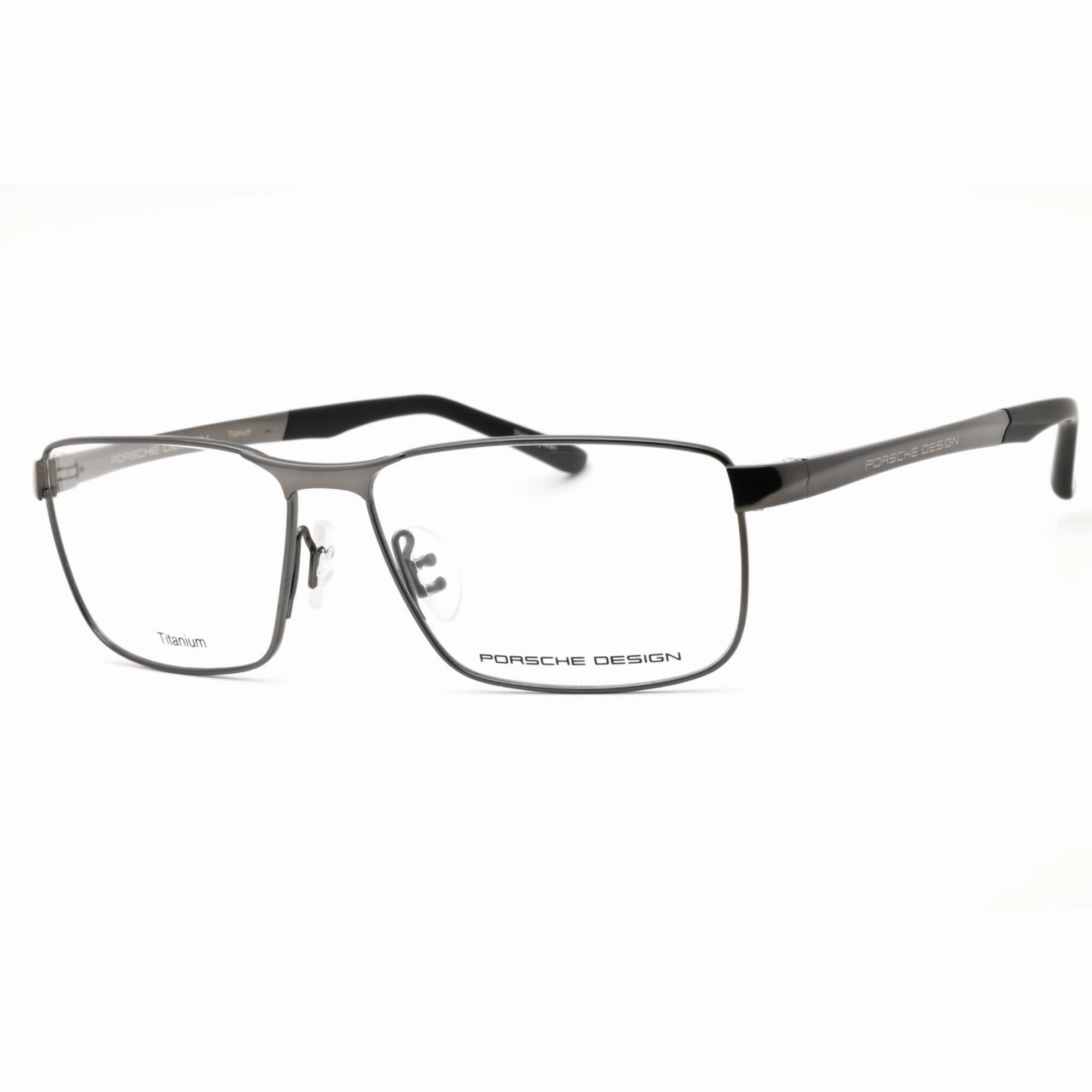 Porsche Men's Eyeglasses - Dark Grey Metal Rectangular Shape Full Rim Frame | P8273 D