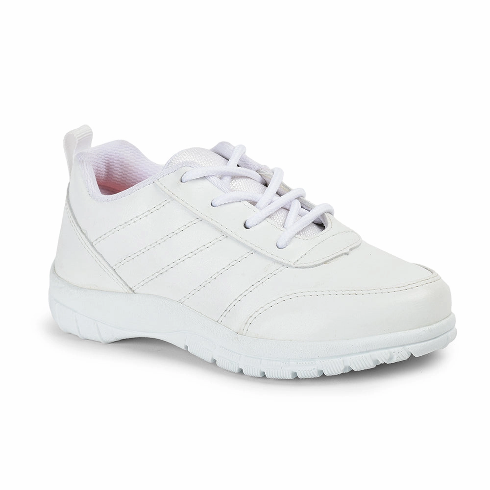 Prefect By Liberty Kids SCHOOL-PTM White School Lacing Shoes