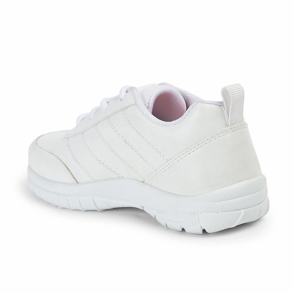 Prefect By Liberty Kids SCHOOL-PTM White School Lacing Shoes