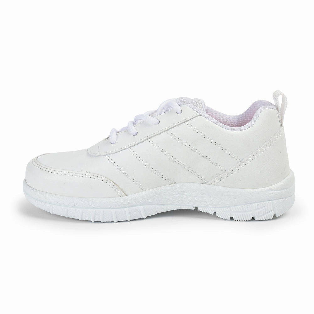 Prefect By Liberty Kids SCHOOL-PTM White School Lacing Shoes