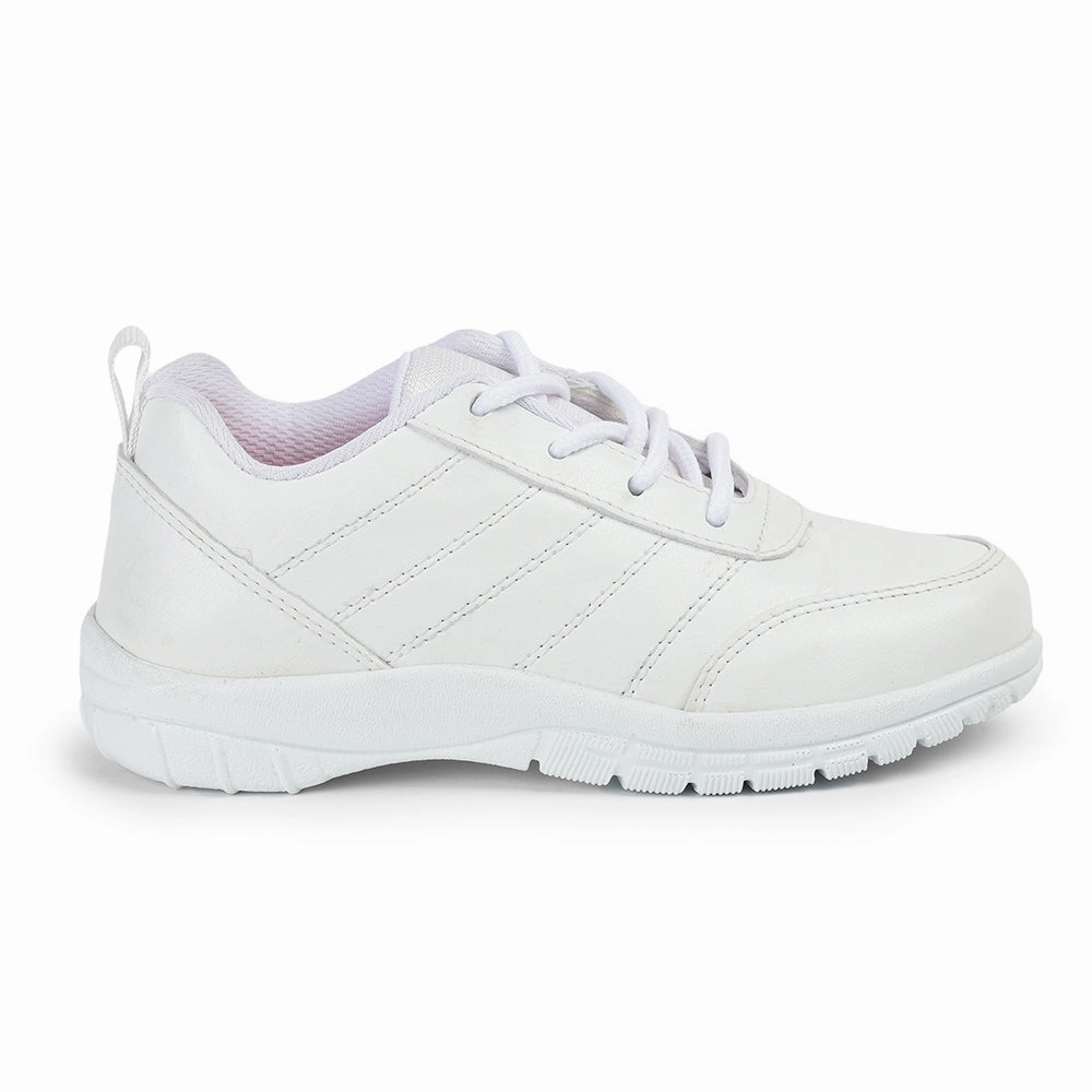 Prefect By Liberty Kids SCHOOL-PTM White School Lacing Shoes