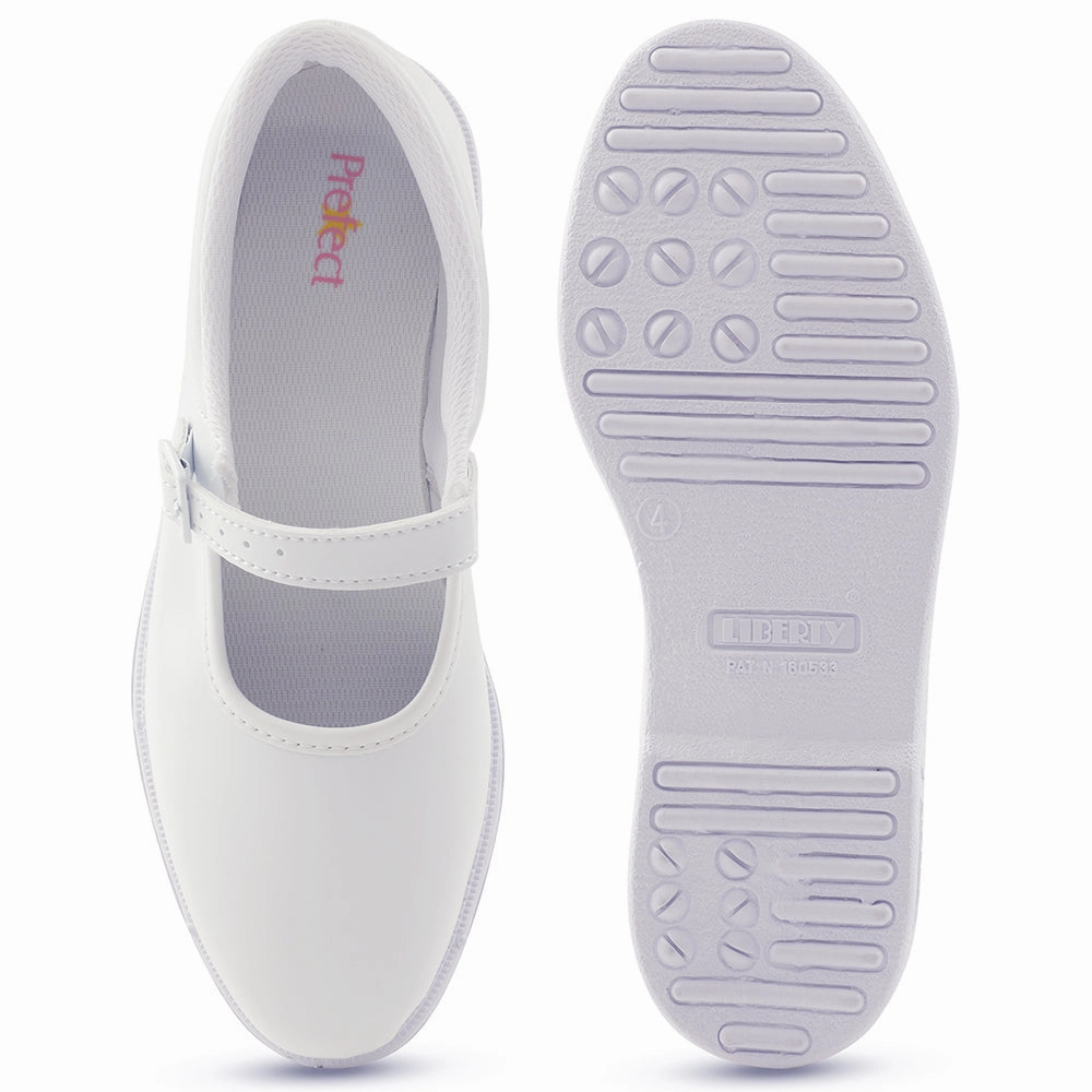 Prefect White Ballerina Dress School Shoes For Kids N.S/GIRL By Liberty