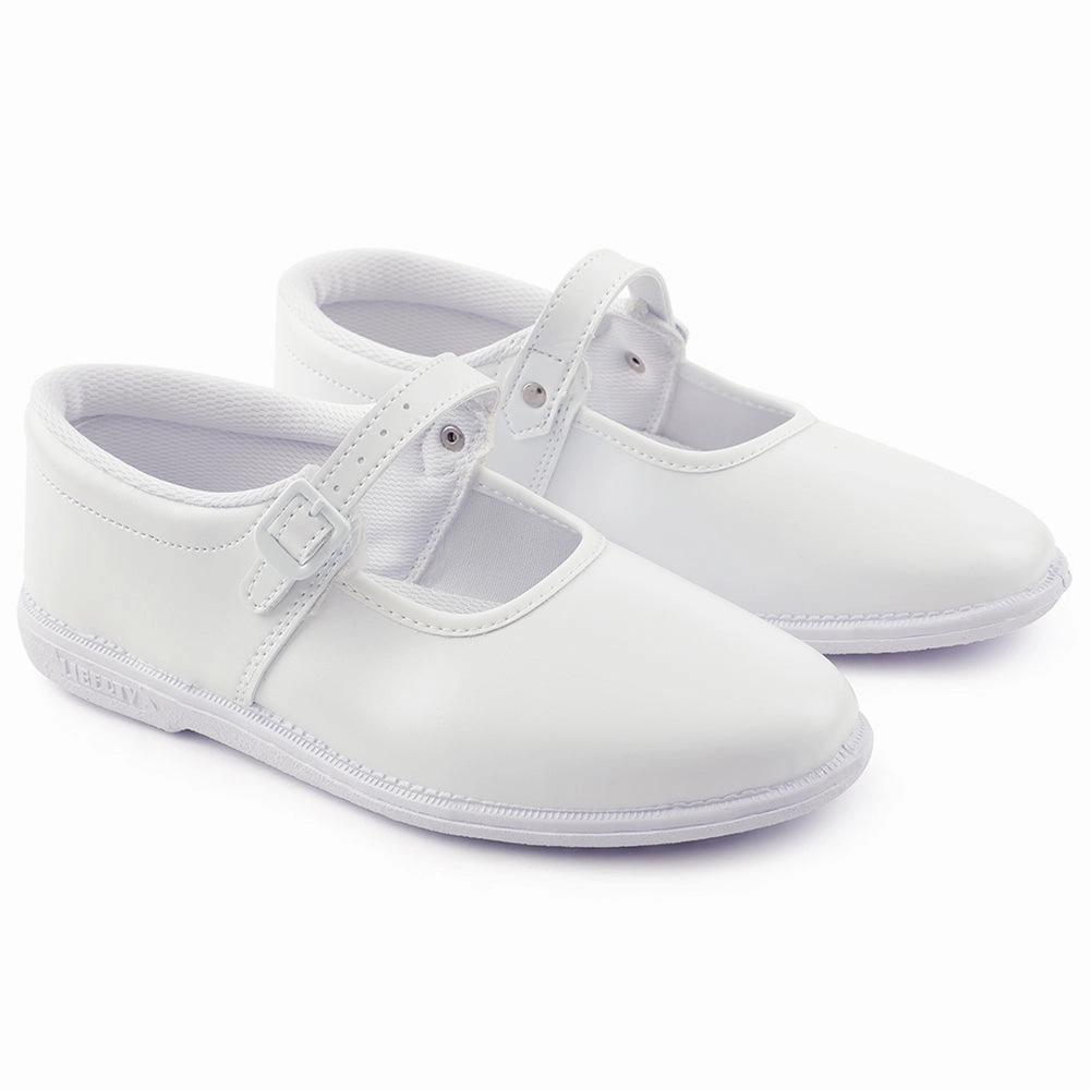 Prefect White Ballerina Dress School Shoes For Kids N.S/GIRL By Liberty