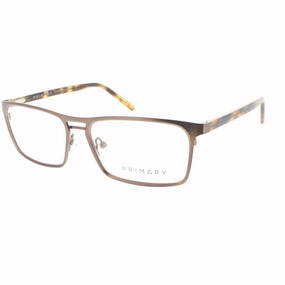 Primary Men's Eyeglasses - Demo Lens Metal Full Rim Rectangular Frame | 1058 CHOCOLATE