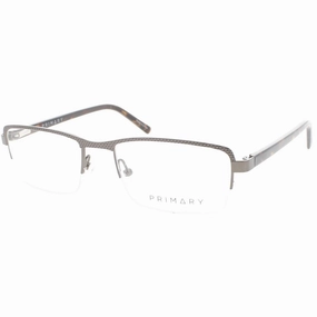 Primary Men's Eyeglasses - Demo Lens Metal Half Rim Rectangular Frame | 1005 GUNMETAL