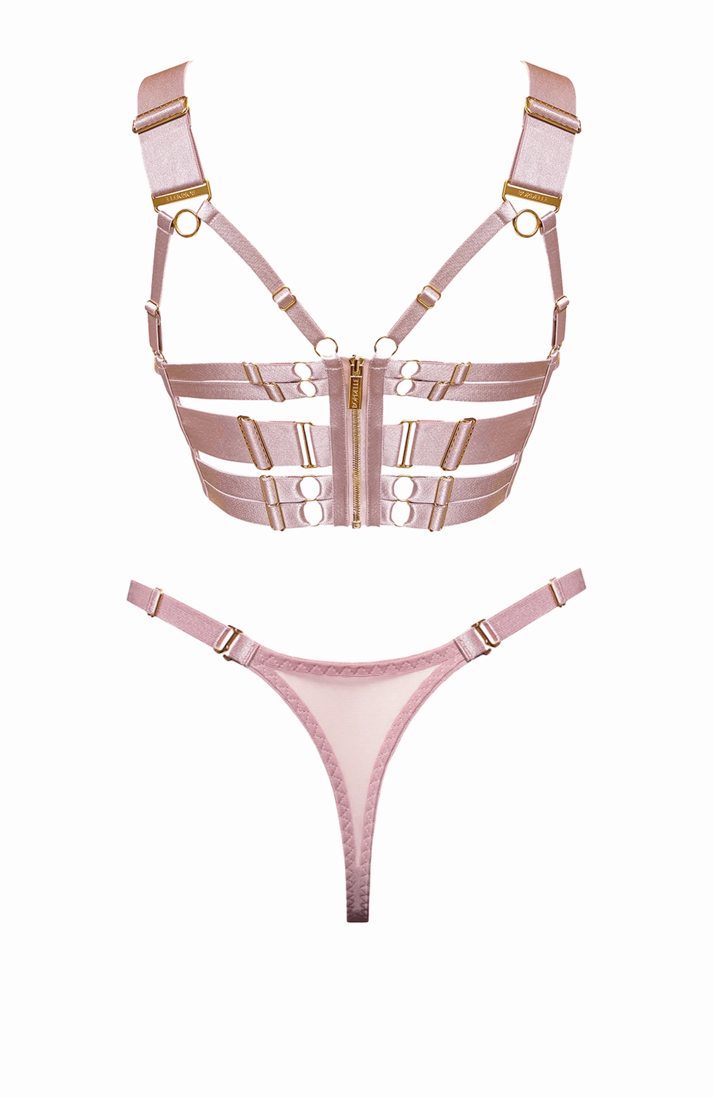 Retta Panelled Bodice Bra and Thong Set