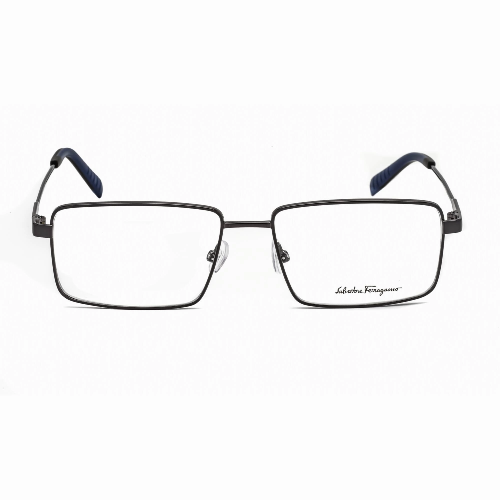 Salvatore Ferragamo Men's Eyeglasses - Shiny Dark Gunmetal Metal Frame | SF2206 015