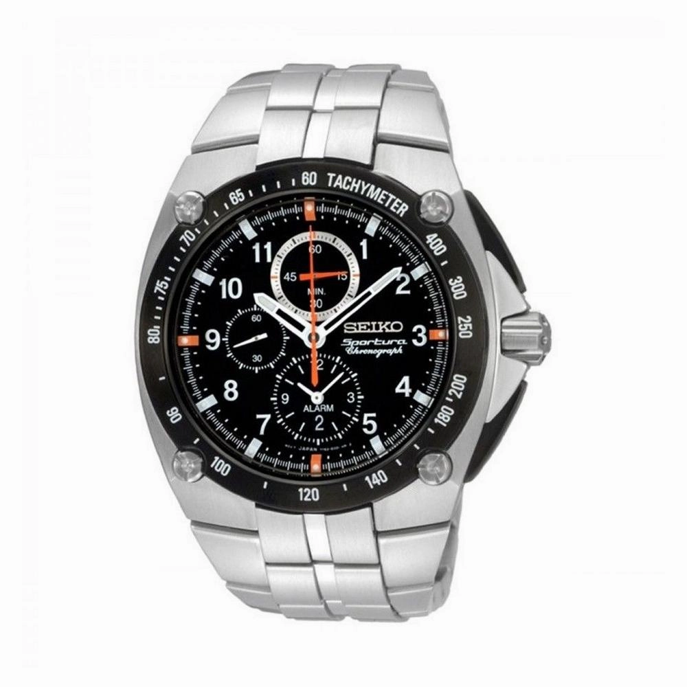 Seiko SNAD23P1 SPORTURA Black Chronograph MEN'S WATCH